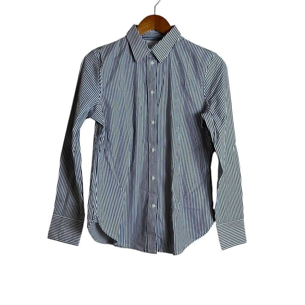 NWT! J. Crew black & white striped button down shirt